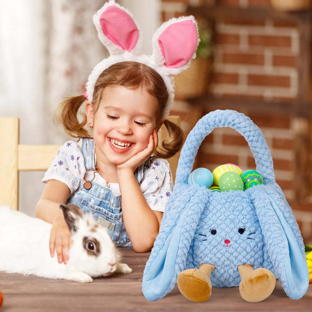 WePop Easter basket plush cow; durable materials support repeated Easter use.