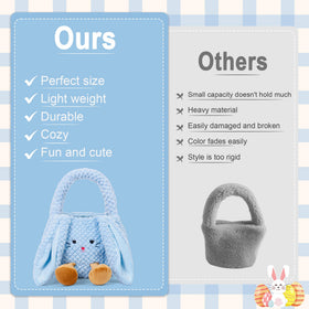 WePop Easter basket plush panda; spacious design for eggs and small treasures.