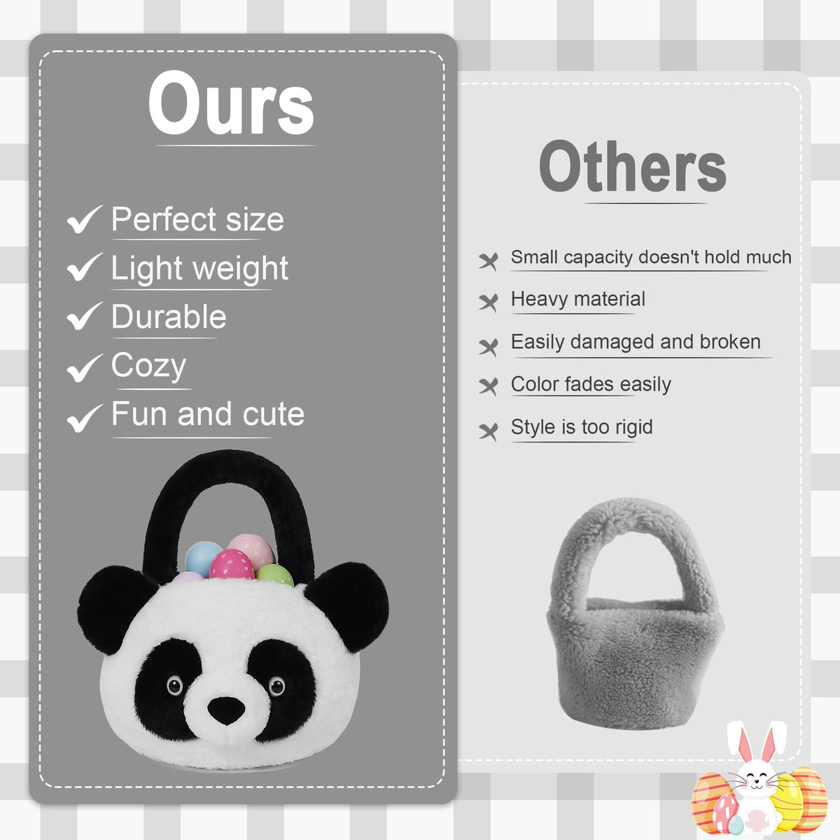 Wepop plush basket features soft textiles for cozy play.