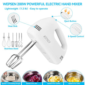 WEPSEN 5-speed handheld mixer for precise batter textures