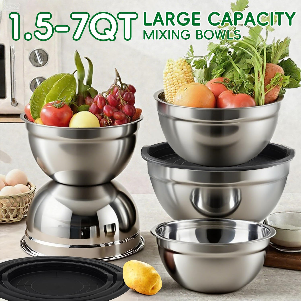 WEPSEN 1.5QT bowl with lid perfect for small prep jobs