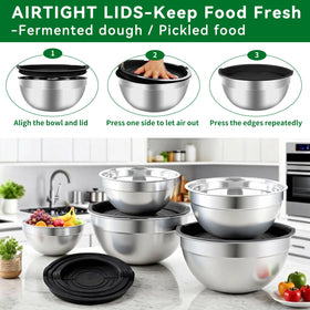 WEPSEN 2QT bowl with lid ideal for whipping and whisking tasks