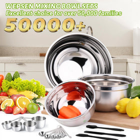 WEPSEN 4.5QT bowls with lids for versatile cooking and storing leftovers