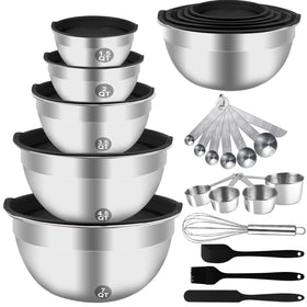 WEPSEN 7QT mixing bowls with airtight lids for efficient meal prep