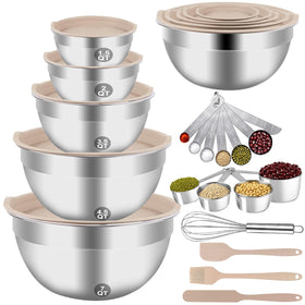 WEPSEN mixing bowls set with khaki lids, versatile prep and serving