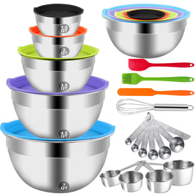 WEPSEN mixing bowls with lids in a 25-piece set for organized prep and storage