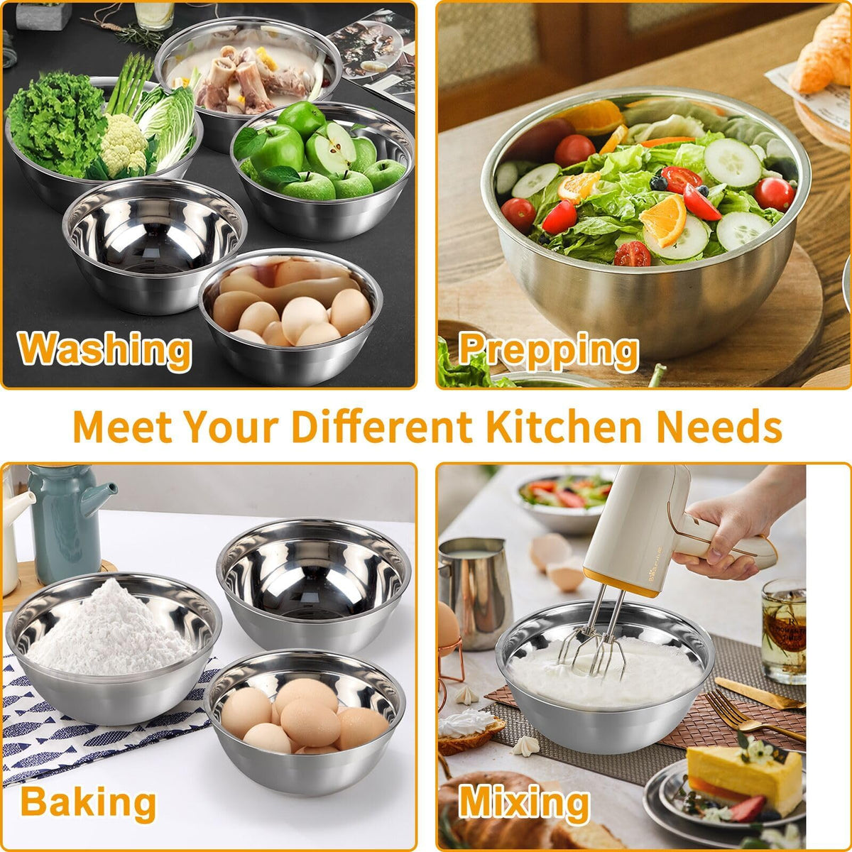 WEPSEN nesting bowls in multiple sizes save space in cabinets