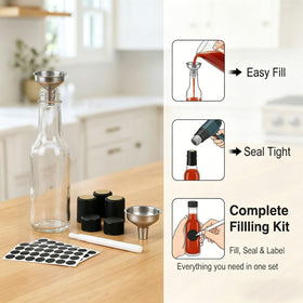 WERTIOO 12-pack of hot sauce bottles on countertop for testing flavors.