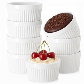 WERTIOO 6 oz creme brulee ramekin in glossy porcelain for single servings.