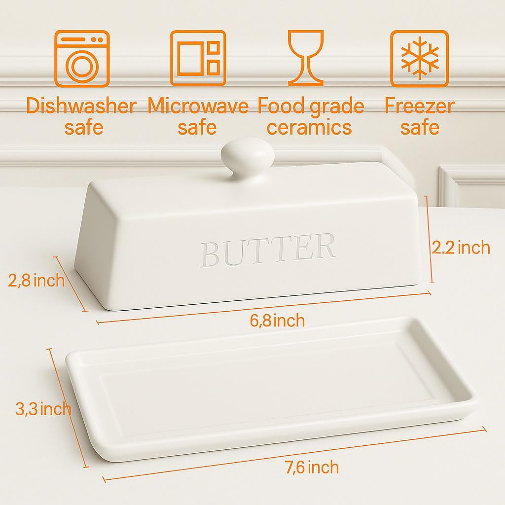 WERTIOO butter dish on countertop for easy access