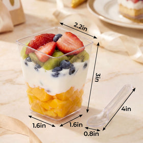 WERTIOO crystal-clear cups highlight mousse layers and fruit salads beautifully.