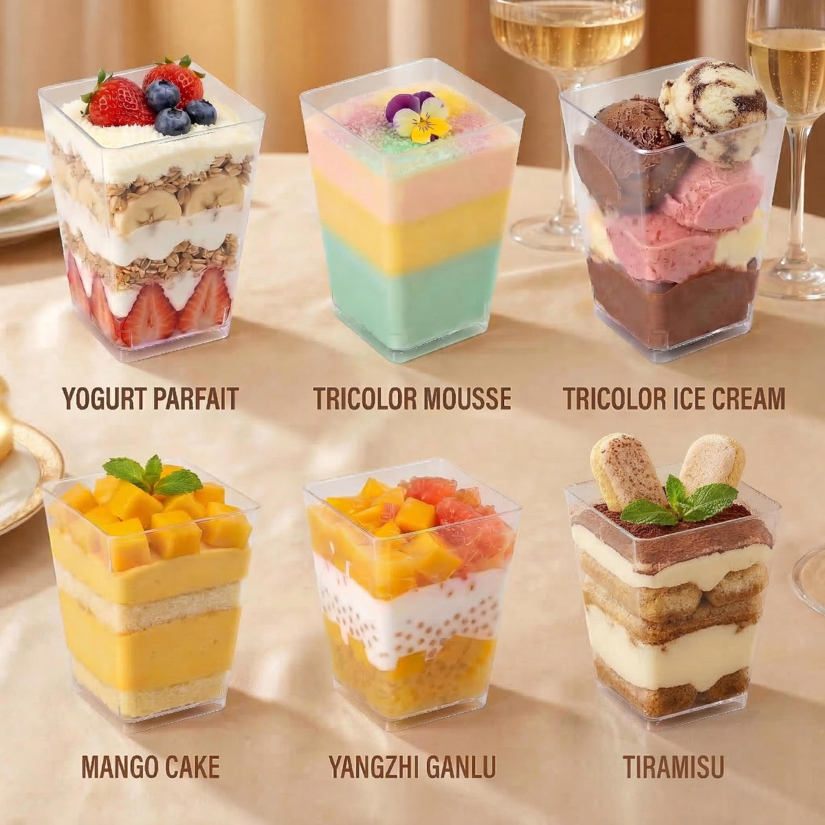 WERTIOO lids for dessert cups secure freshness for takeout.