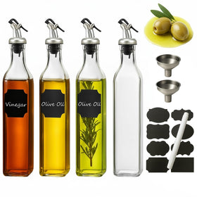 WERTIOO olive oil dispenser bottle four-pack for mess-free pouring.