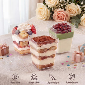 WERTIOO plastic dessert spoons enable easy serving of desserts.