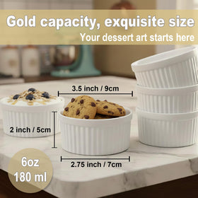 WERTIOO porcelain ramekins suitable for oven baking and serving desserts.