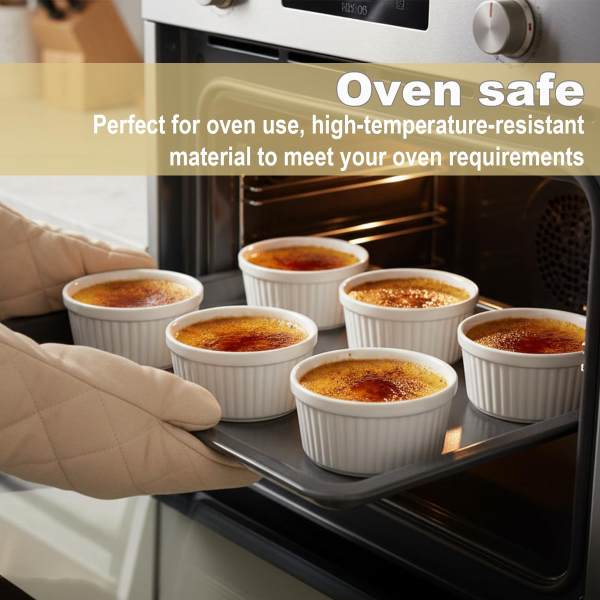 WERTIOO ramekins feature lead-free porcelain for everyday use and easy cleaning.