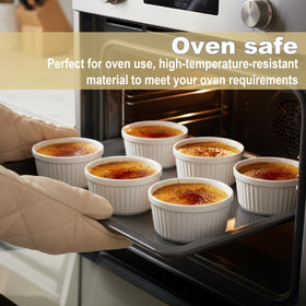 WERTIOO ramekins feature lead-free porcelain for everyday use and easy cleaning.