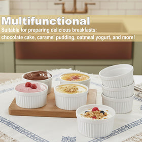 WERTIOO sleek white porcelain ramekins add an elegant touch to any table.
