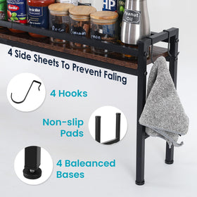 weslinkeji shelf with four hooks for utensils and seasonings