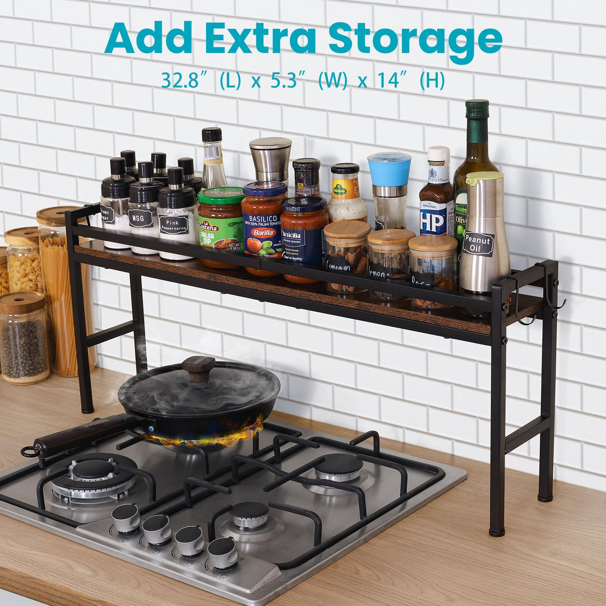 weslinkeji spice organizer keeps condiments within arm's reach