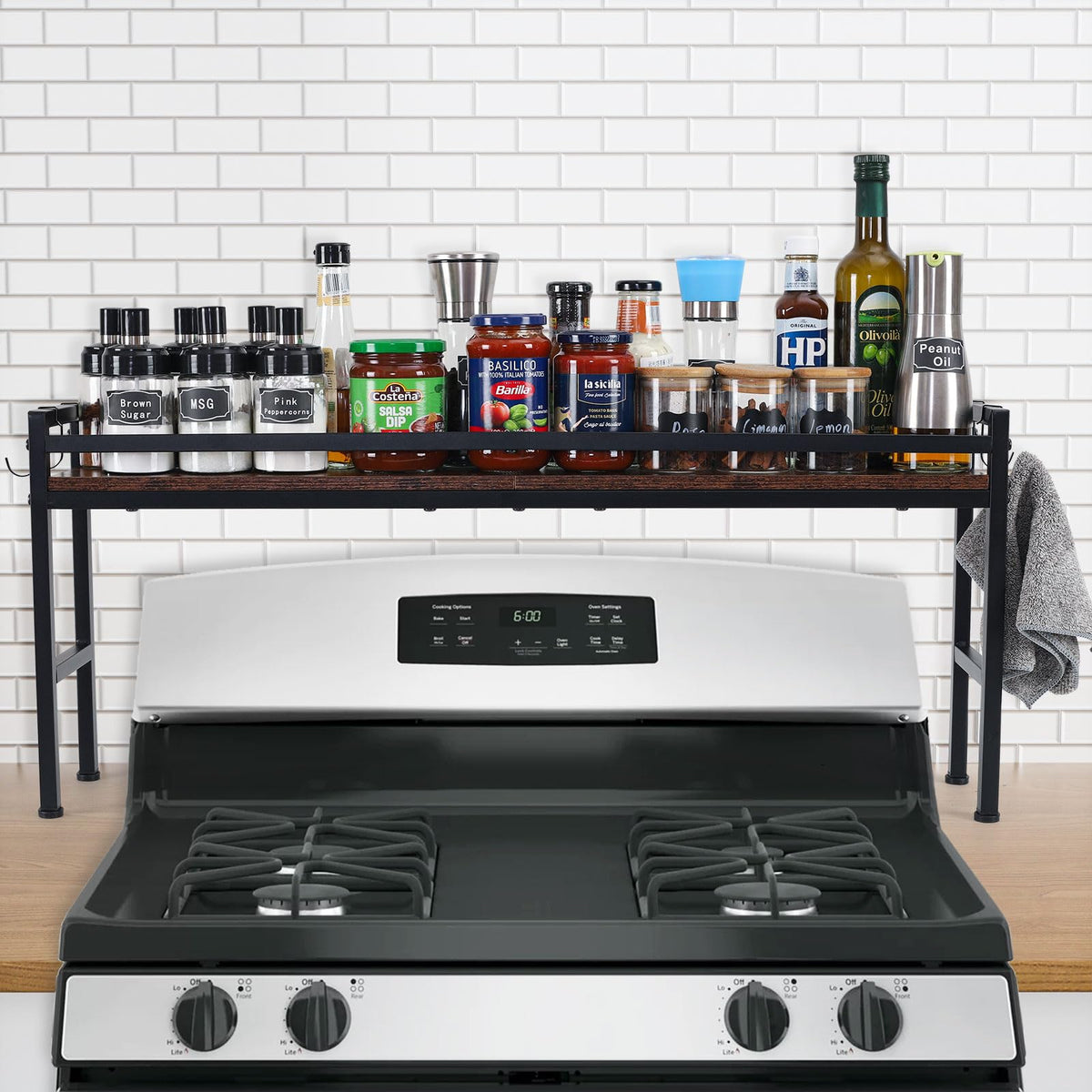 weslinkeji spice rack shelf on stove top for easy spice access
