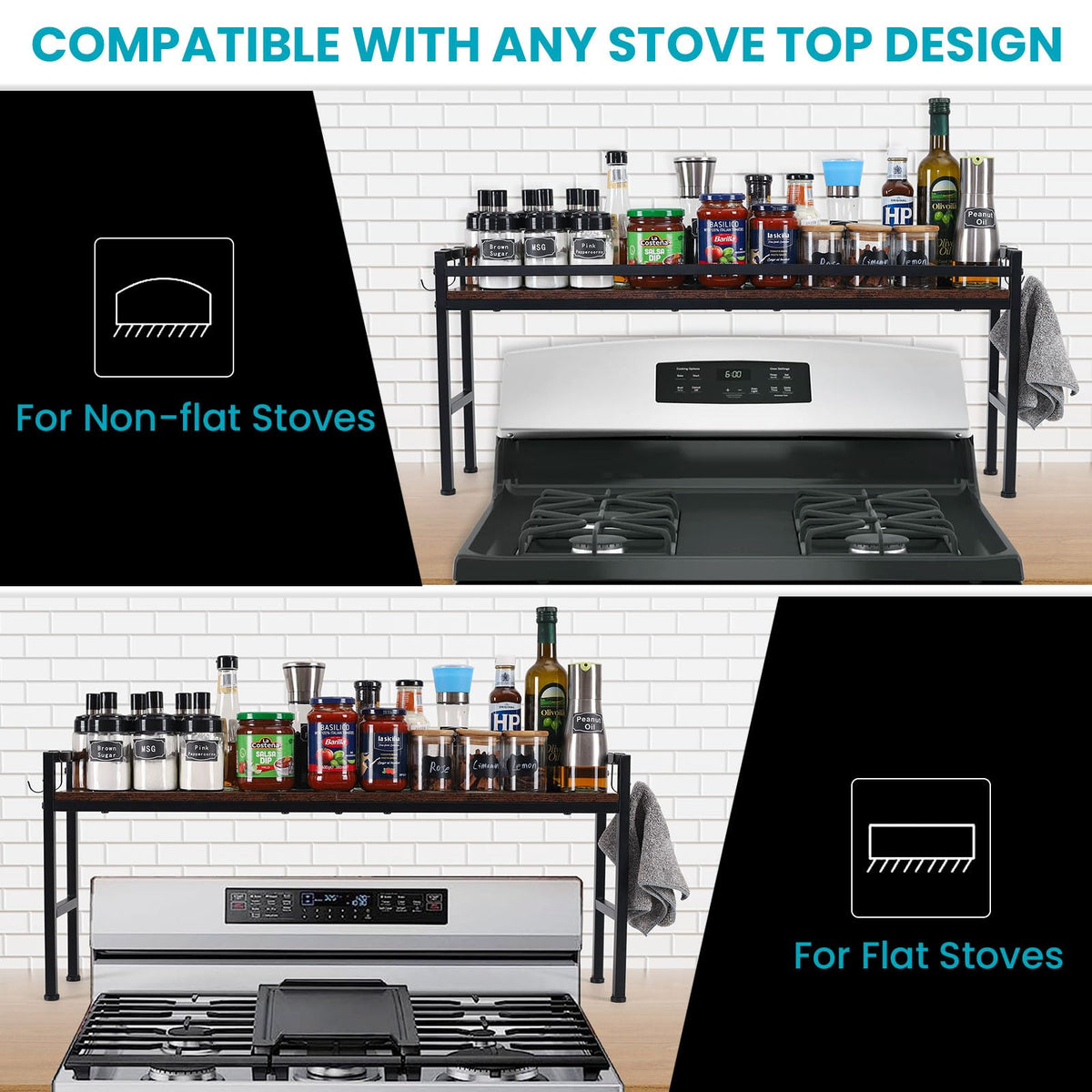 weslinkeji rack fits flat, uneven, or built-in stoves