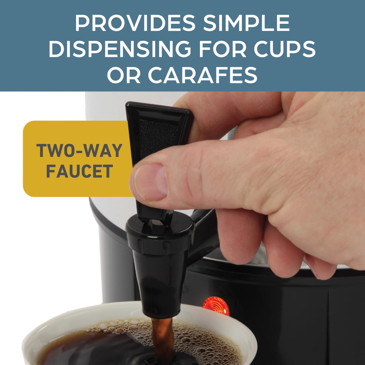 West Bend no-drip spigot keeps cups clean and mess-free