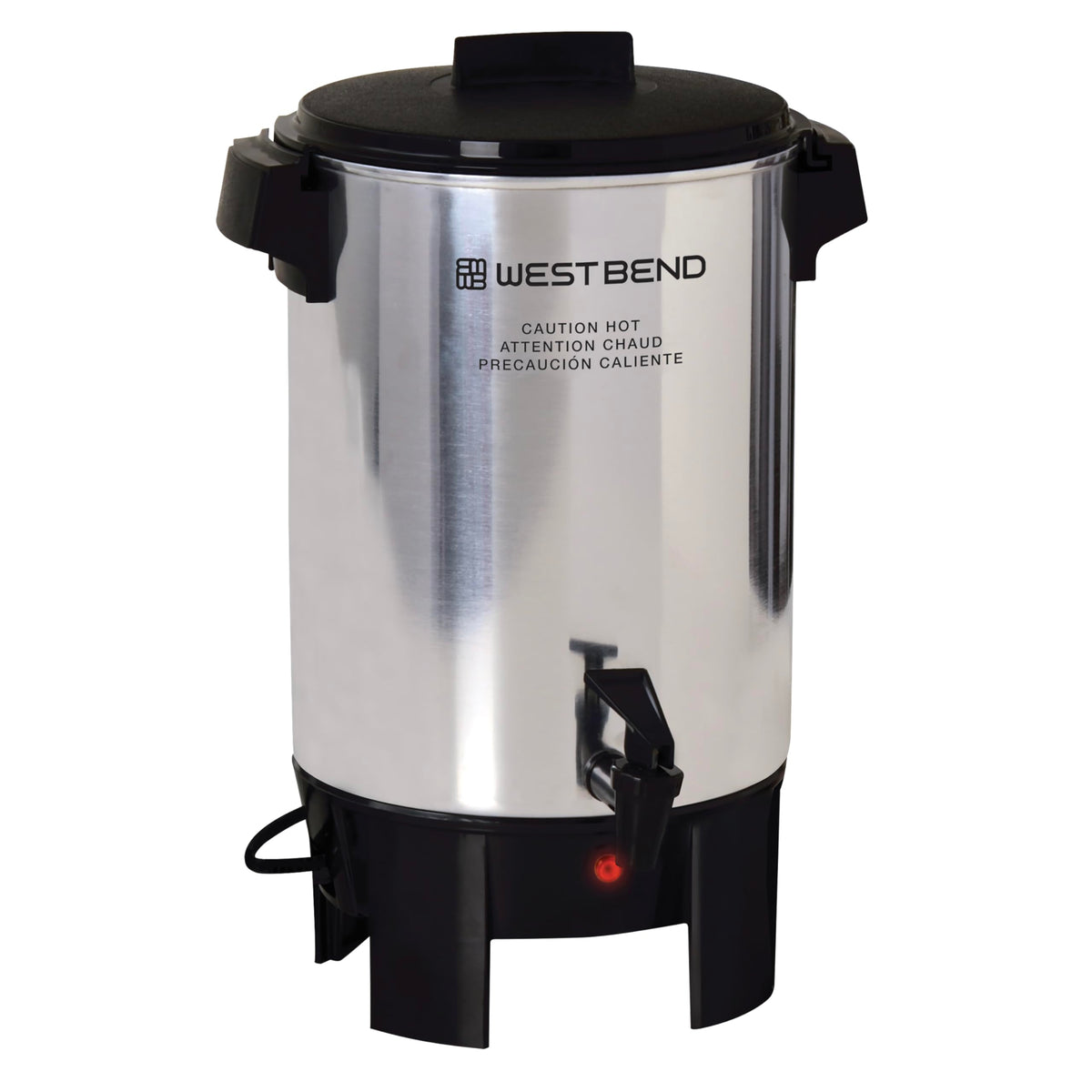West Bend stay-cool base keeps the dispenser stable on tables