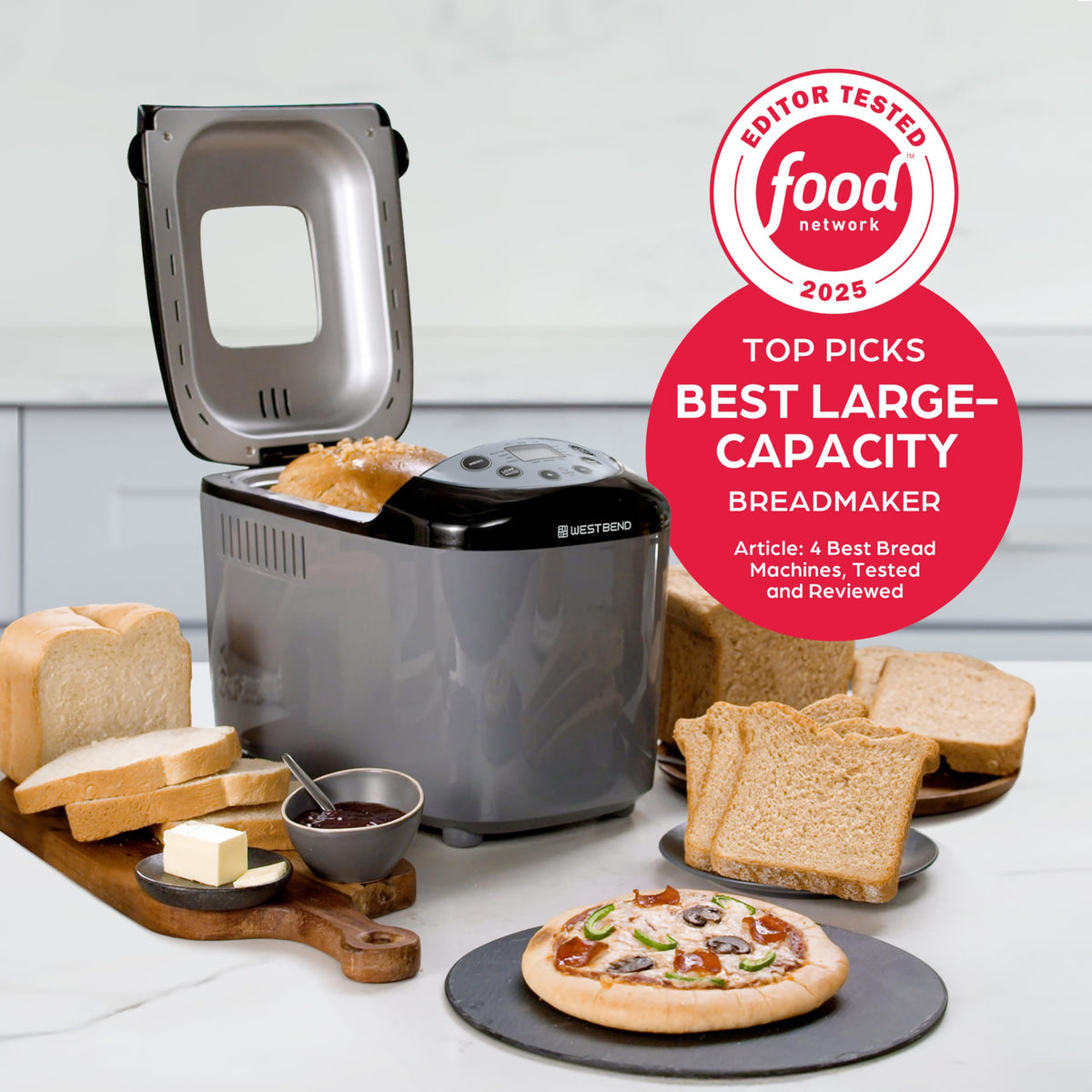 West Bend bread pan and dual knead blades for even dough kneading