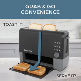 Bagel setting on West Bend QuikServe toaster for one-side toasting.