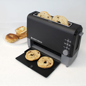 Gluten-free setting on West Bend QuikServe toaster for longer toasting.