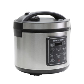 West Bend Rice and Grain Multi Cooker shows 20 cup capacity for family meals