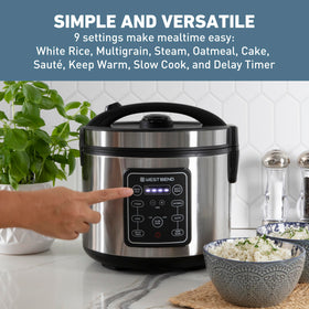 West Bend cooker 9 presets panel for quick cooking options