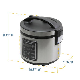 Family dining scene with West Bend multi cooker on the counter