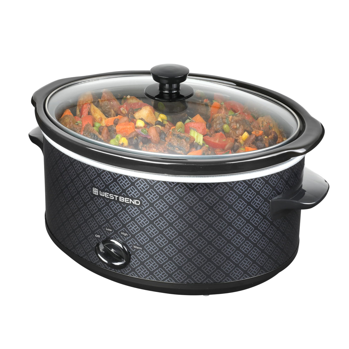 West Bend oval ceramic crock highlights easy cleanup and serving versatility