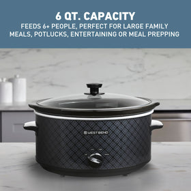 West Bend tempered glass lid allows clear monitoring of simmering dishes