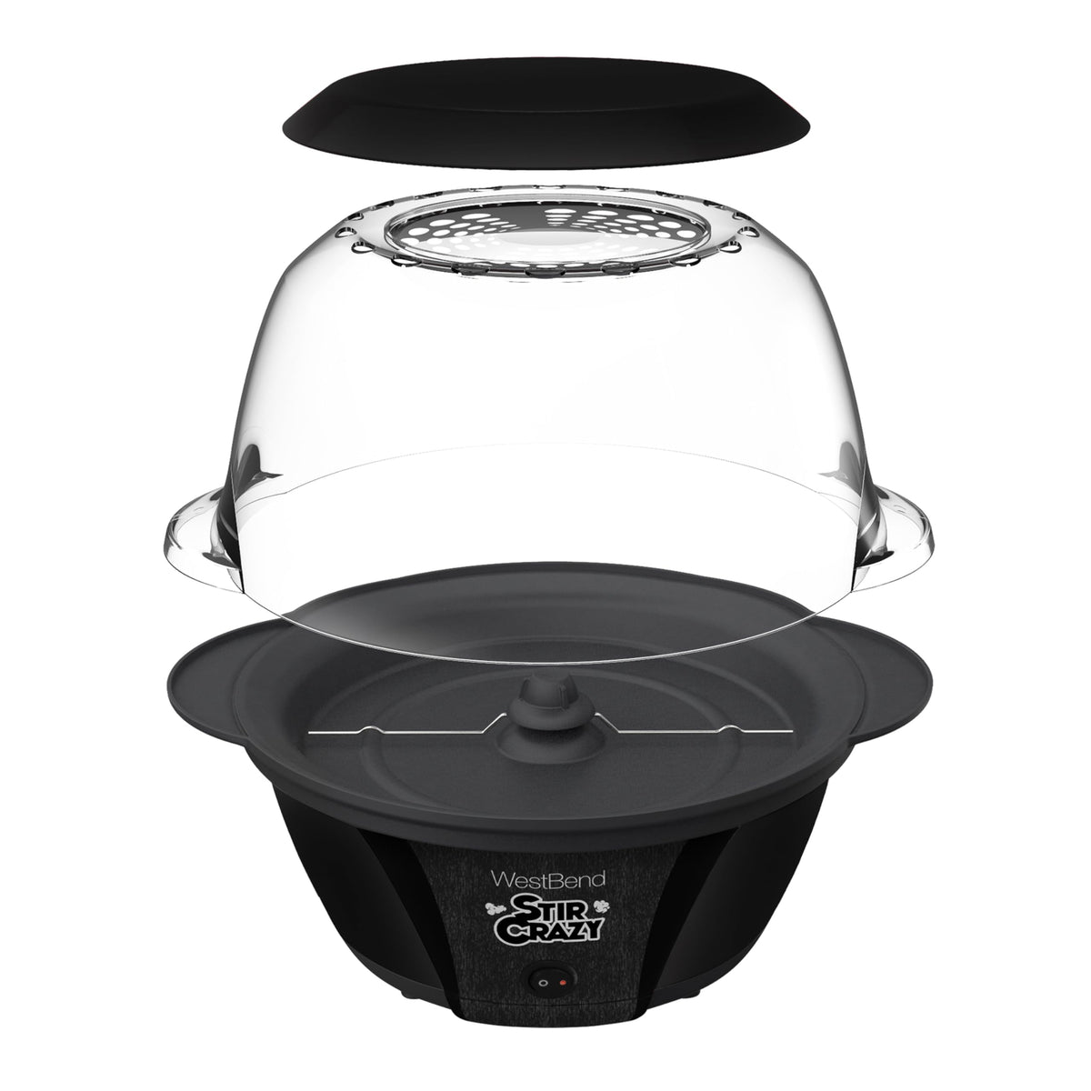 West Bend 6-quart capacity ideal for family movie night.