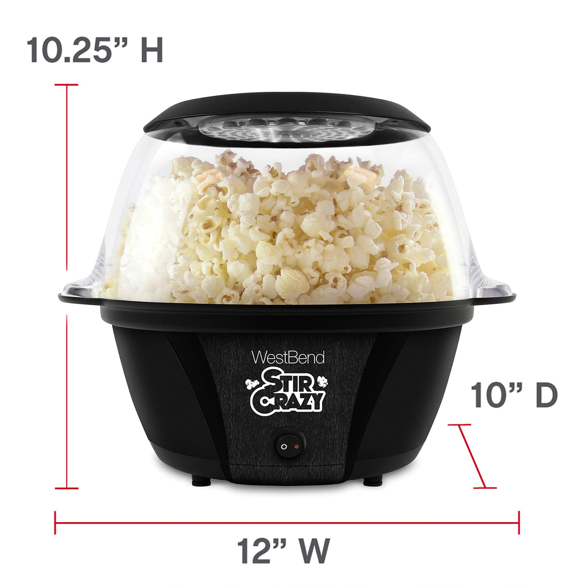 West Bend nonstick popping plate cleans quickly after use.