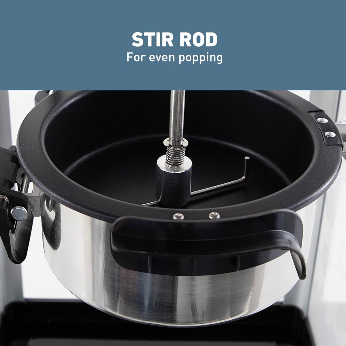 West Bend Stir Crazy popcorn popper shows 4 qt capacity for gatherings