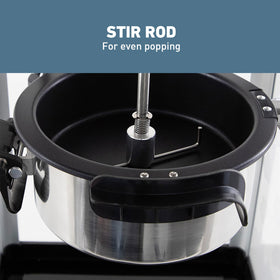 West Bend Stir Crazy popcorn popper shows 4 qt capacity for gatherings