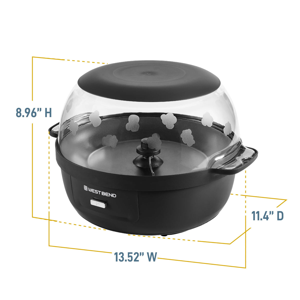 West Bend Stir Crazy six-quart capacity ideal for sharing during movie night.