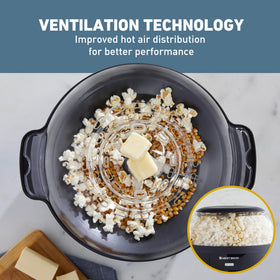West Bend Stir Crazy heat-resistant handles provide safe, easy serving.