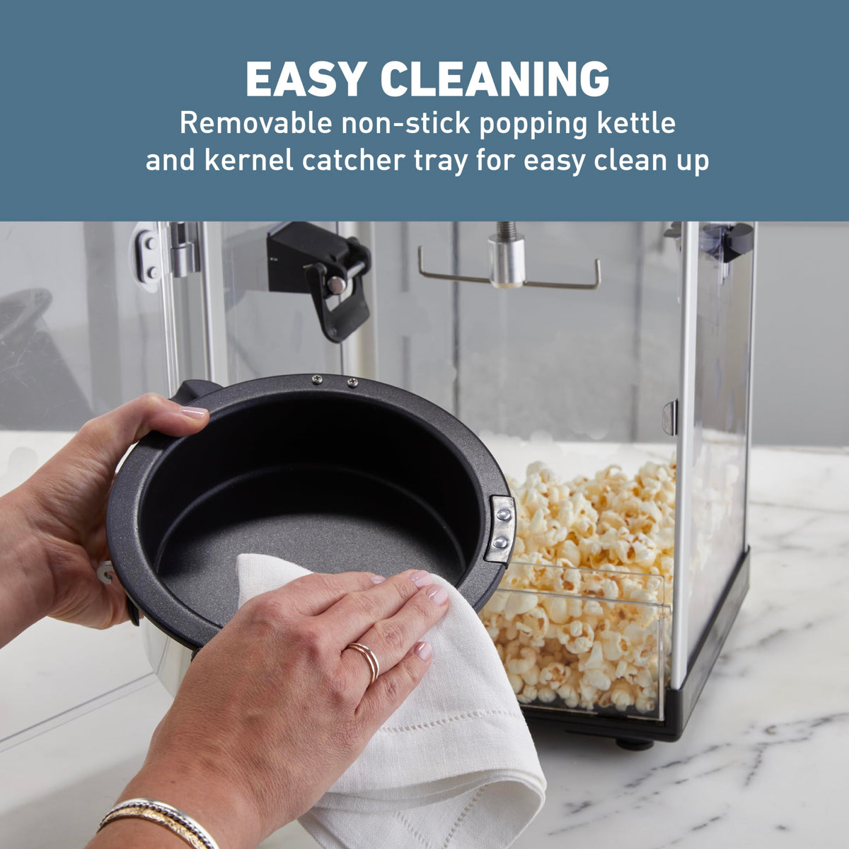 West Bend Stir Crazy popcorn popper kernel catcher to reduce unpopped kernels
