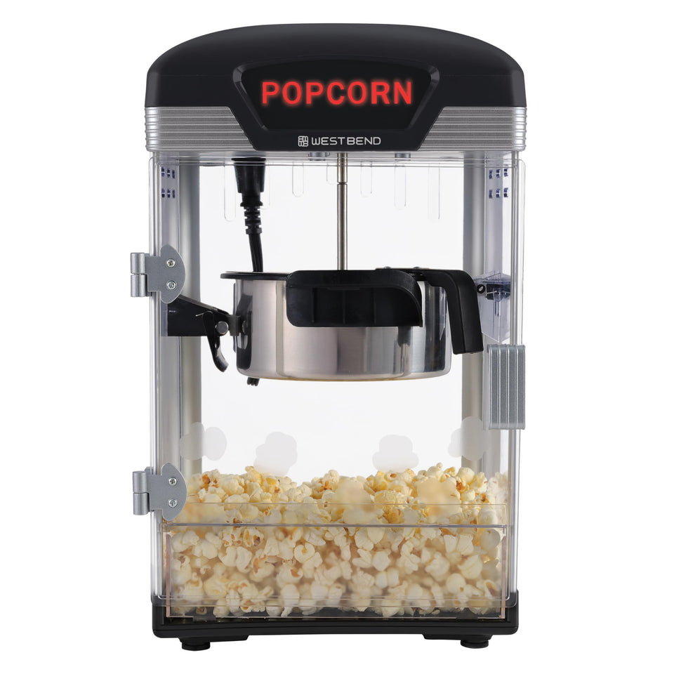West Bend Stir Crazy popcorn popper with LED sign adds theater ambiance for movie nights