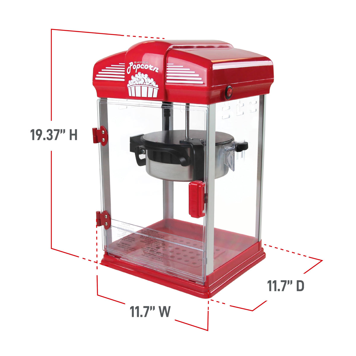Motorized stir rod improves popping on West Bend popper