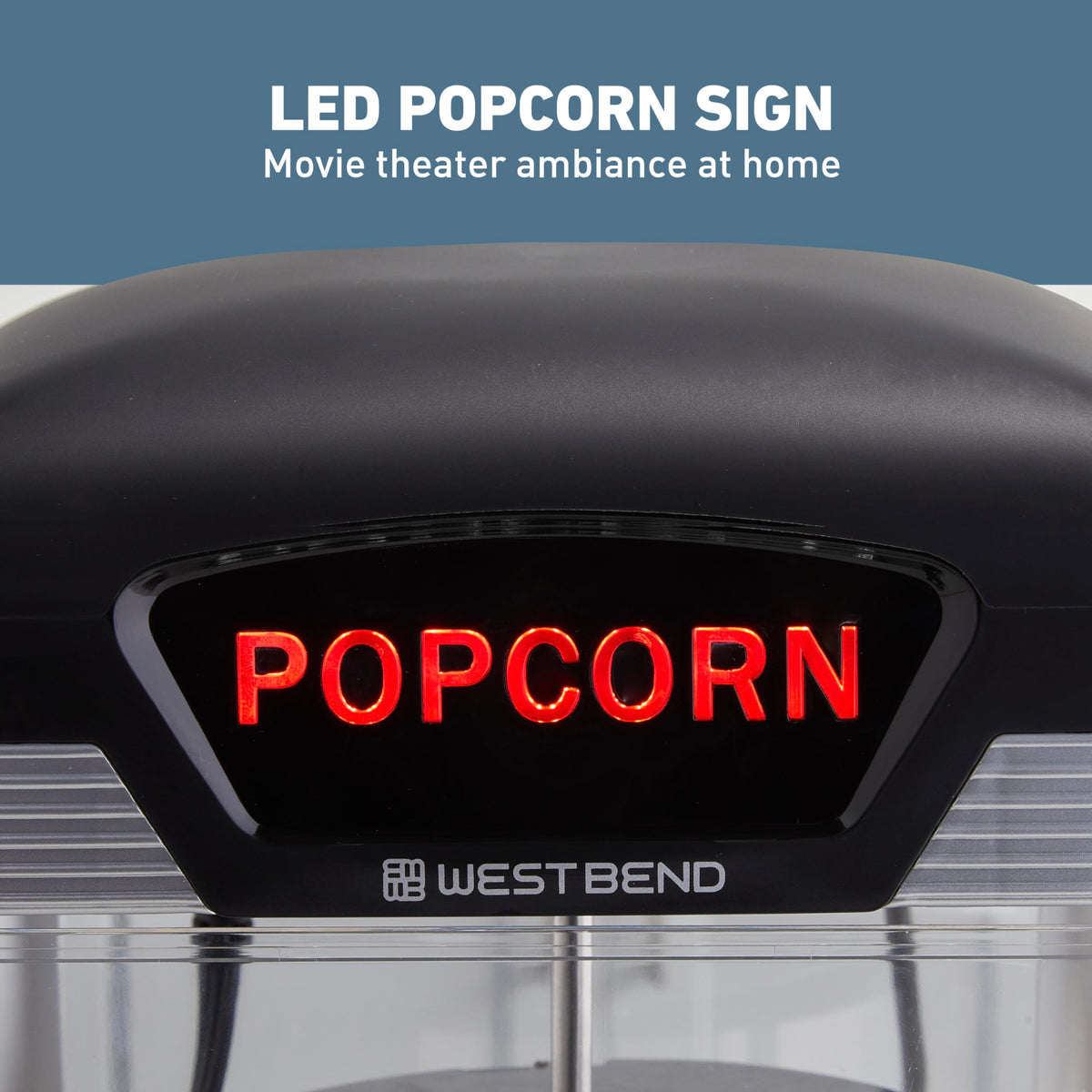 West Bend Stir Crazy popcorn popper with one-touch kettle release for quick serving