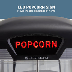 West Bend Stir Crazy popcorn popper with one-touch kettle release for quick serving