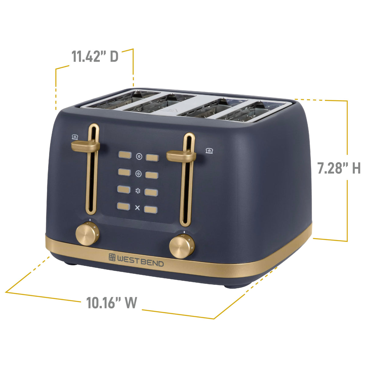 West Bend Timeless 4-Slice Toaster easy-clean design supports tidy counters.