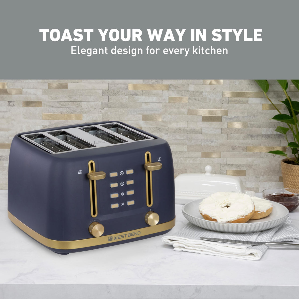 West Bend Timeless 4-Slice Toaster high-lift lever for safe slice removal.