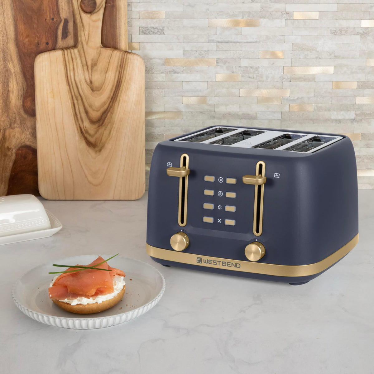 West Bend Timeless toaster wide-slot toasting for bagels and thick slices.